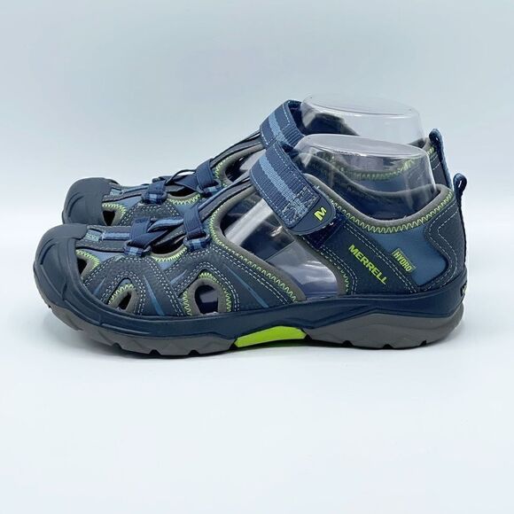 Merrell Hydro Sandal Navy/Green waterproof sandals - Boys size 5 - MY53375 - Picture 4 of 12